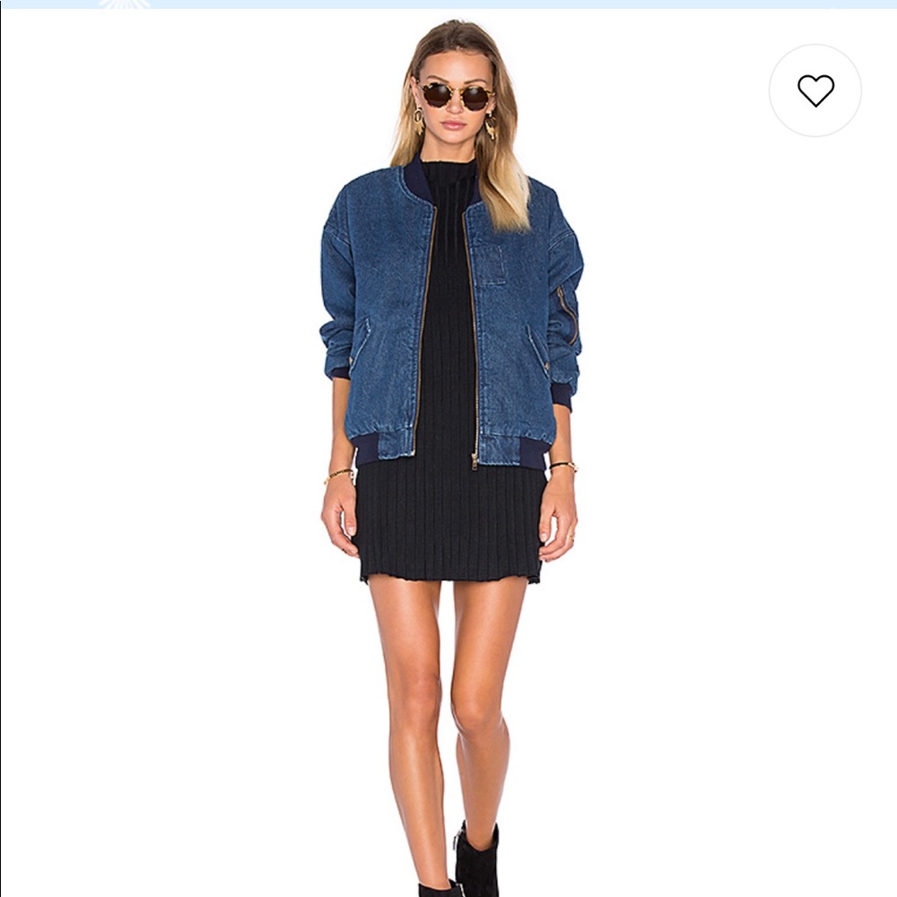 J.O.A. Denim Sherpa Bomber Jacket - Picture 4 of 8